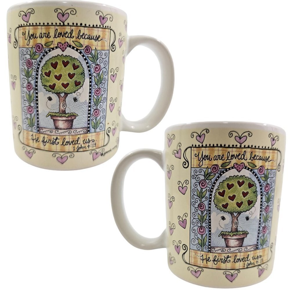 LINYI YOU ARE LOVE BECAUSE HE FIRST LOVED US 1 John 4:19 Religious 14 Oz Mug Cup